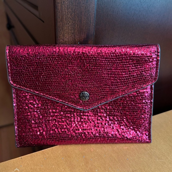 Mz Wallace Red  Sparkle Leather Greta Wallet - Picture 9 of 10